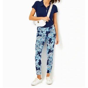 NWOT Lilly Pulitzer Corso pant in low tide navy bouquet all day golf size 2